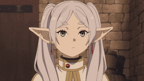 a close up of a girl with white hair and ears