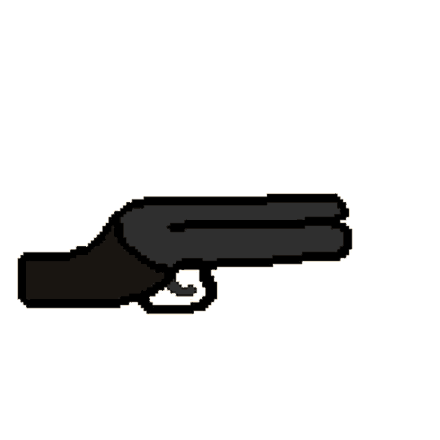 a pixel art of a shotgun shooting bullets .