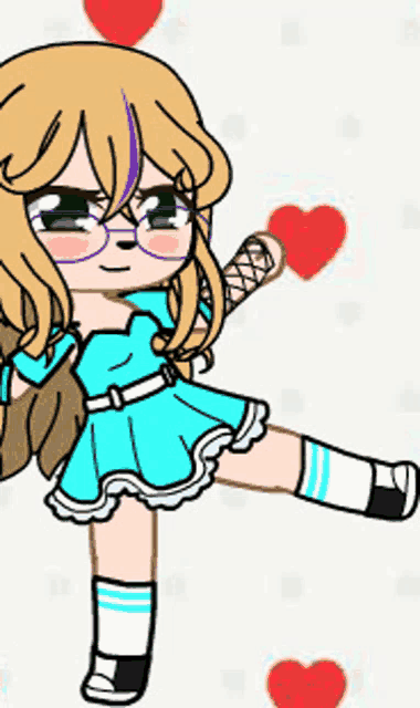 a drawing of a girl in a blue dress