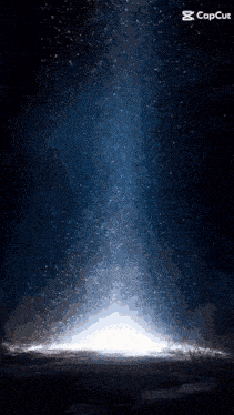 a picture of a light coming out of a dark sky with the caption capcut