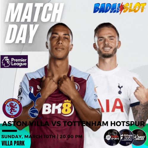 a poster for aston villa vs tottenham hotspur