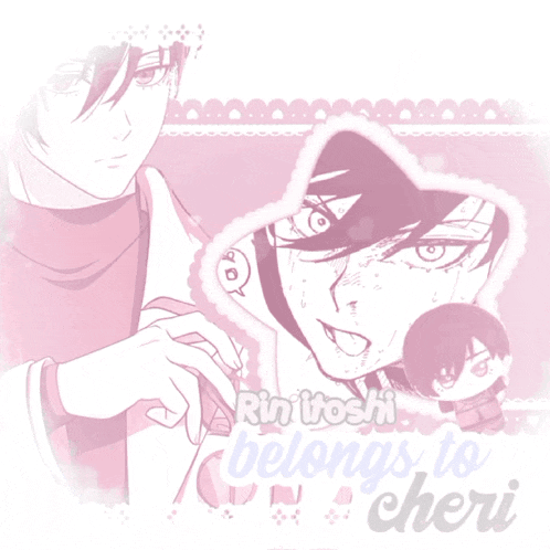 a drawing of a man with the words rin itoshi belongs to cheri