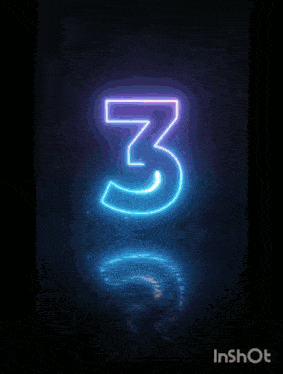 the number 2 is glowing in the dark