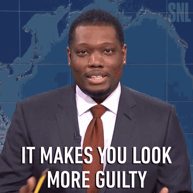 It Makes You Look More Guilty Michael Che GIF - It Makes You Look More Guilty Michael Che Saturday Night Live GIFs