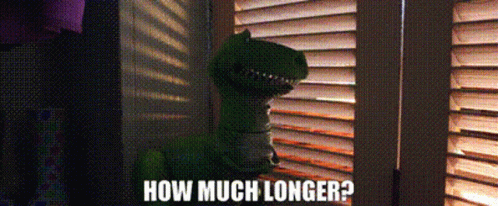 Toy Story Rex GIF - Toy Story Rex How Much Longer GIFs