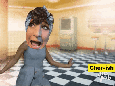 a cartoon of a woman with the name cher-ish