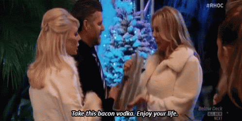 Take This Bacon Vodka. Enjoy Your Life. GIF - Vodka Alcohol Enjoylife GIFs
