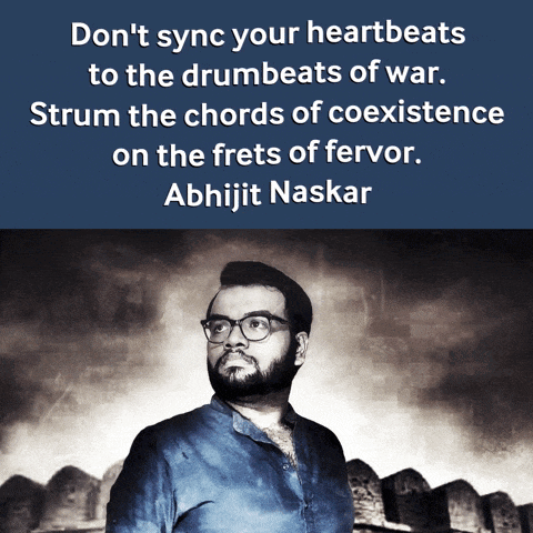 a quote from abhijit naskar is displayed on a poster