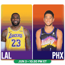 a lakers jersey with lebron james and a valley jersey with chris paul