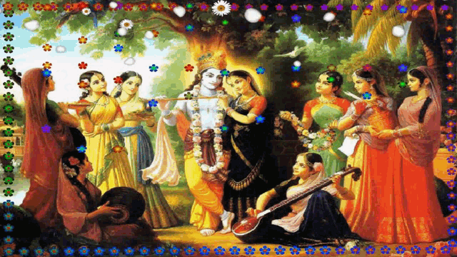 Jai Sh Krishna Flower GIF - Jai Sh Krishna Flower Music GIFs