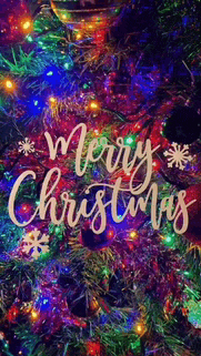 a christmas tree with a merry christmas sign on it