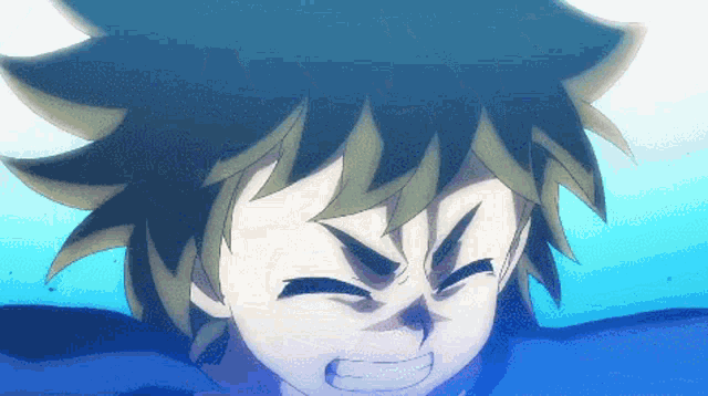 a close up of a cartoon character with a very angry look on his face