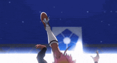 a cartoon character with red hair is laying on the ground