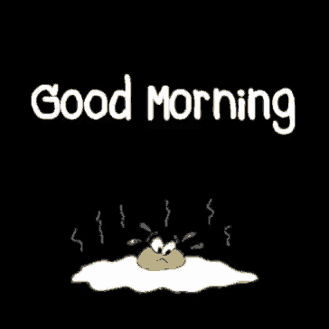 a cartoon egg with a face on it and the words `` good morning '' written above it .