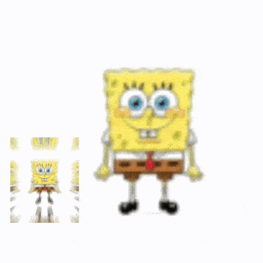 a blurry picture of a spongebob squarepants cartoon character