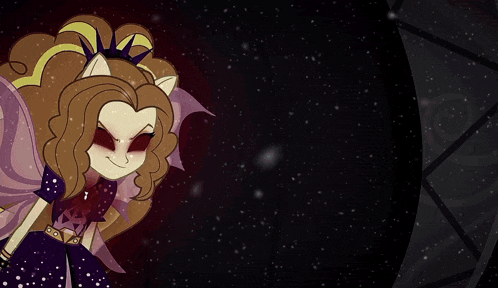 a cartoon drawing of a girl in a purple dress with wings