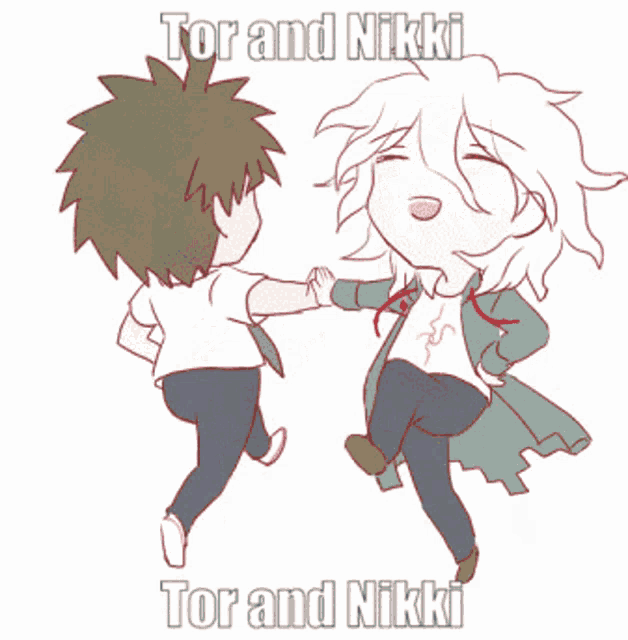 tor and nikki give each other a high five in a cartoon