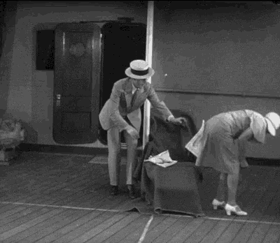 a black and white photo of a man and a woman