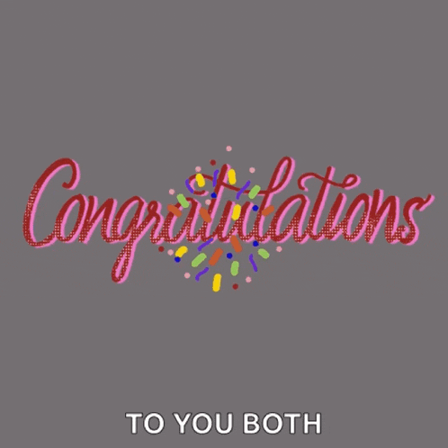 a congratulations to you both card with sprinkles around it