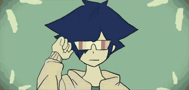 a cartoon of a boy wearing sunglasses and a sweater