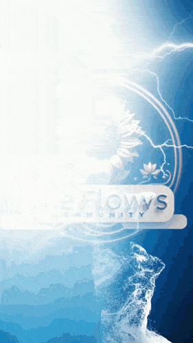 a blue background with the words the flows community written on it