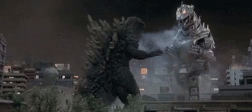 対ゴジラ ゴジラ デストロイア　メカゴジラ GIF - Battle Godzilla Kaiju GIFs