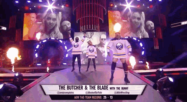 the butcher and the blade with the bunny are on the aew tag team record