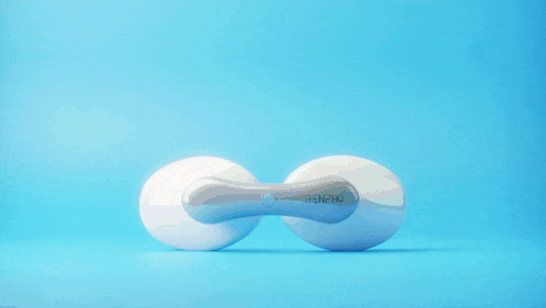 a sign that says eye mask on it with two eggs in the background