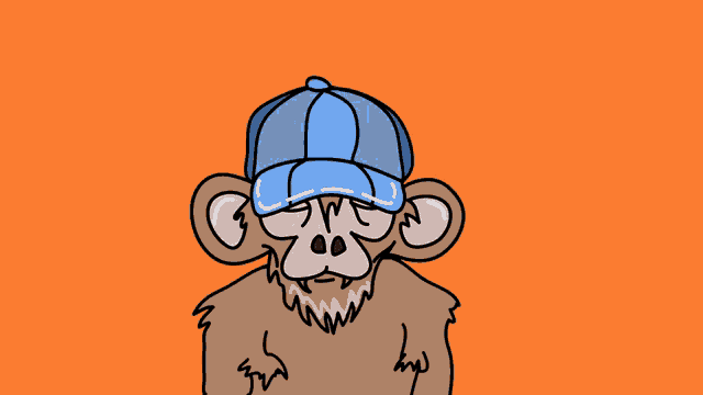 a cartoon monkey wearing a blue baseball cap
