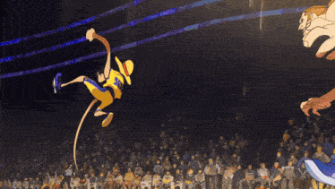 a cartoon drawing of a basketball player wearing a yellow hat