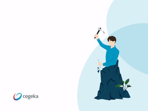 a man holding a hammer on top of a rock with the words you know your craft