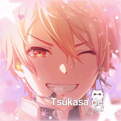 a close up of a anime character with the name tsukasa de jule