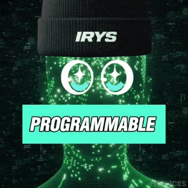 a beanie that says irys on it