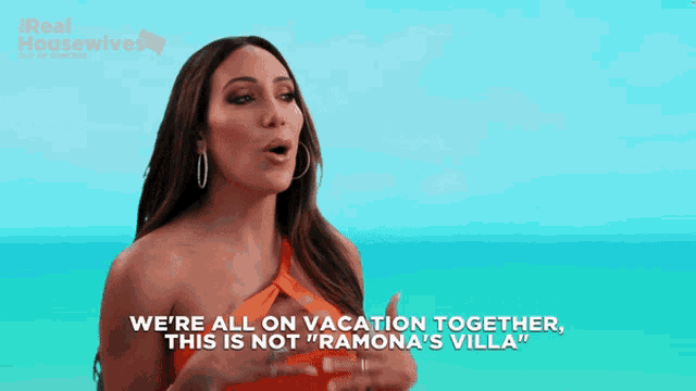 a woman says we 're all on vacation together