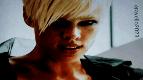 a close up of a woman 's face with a caption that says ' crielo2023 ' on it