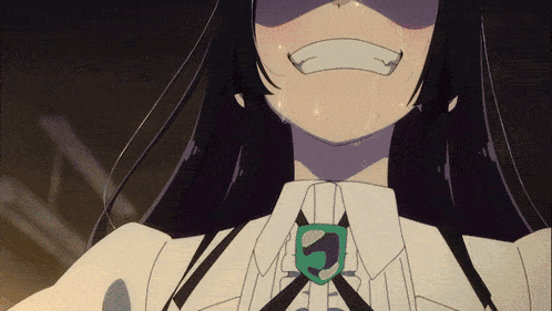 a close up of a girl 's face with tears coming down her face
