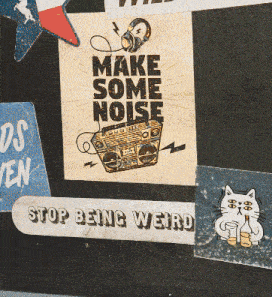 a poster that says " make some noise " on it