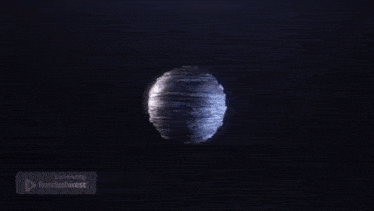 a large ice cube is floating in the air
