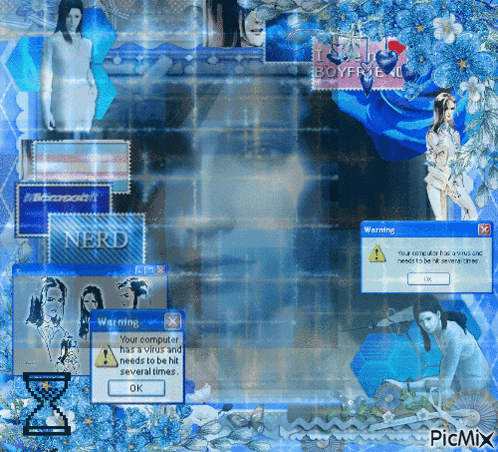 a computer screen with a warning that your computer has viruses and needs to be hit several times