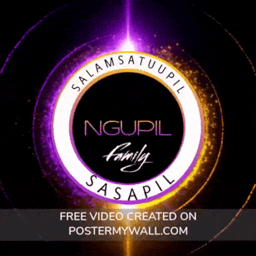 a free video created on postermywall.com shows a purple and orange circle