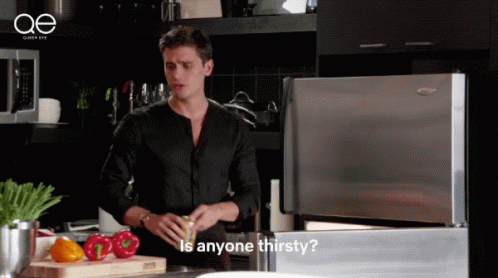 Is Anyone Thirsty Need A Drink GIF - Is Anyone Thirsty Need A Drink Host GIFs