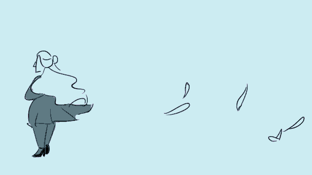 a drawing of a woman holding a microphone next to a picture of herself