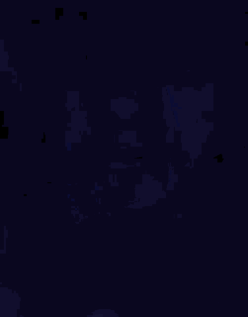 a dark blue background with a white hand pointing to the left .