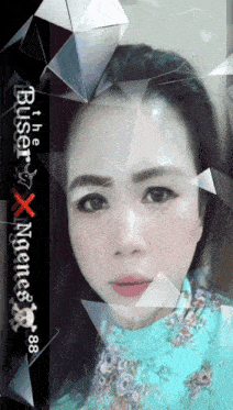 a woman 's face is surrounded by geometric shapes and the words " buser x ngenes 88 "