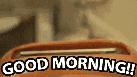 a toaster that says good morning on it