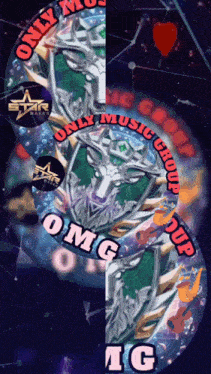 a logo for the only music group omg is shown