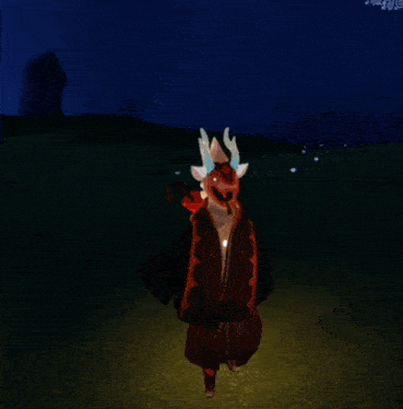 a cartoon character with antlers is holding a light