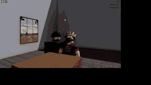 a computer screen shows a person laying on a table with a window behind them and the words boot up simulator on the bottom