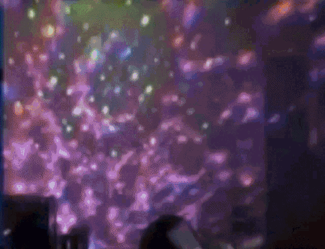 a blurred image of a party with a lot of lights on the wall