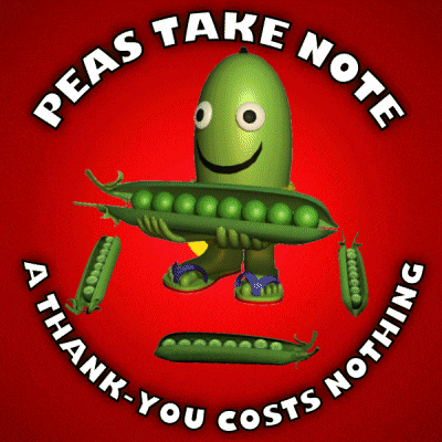 a peas take note a thank you costs nothing poster
